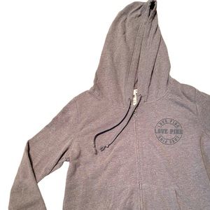 Victoria’s Secret Pink Full Zip Logo Patch Hoodie Sweatshirt